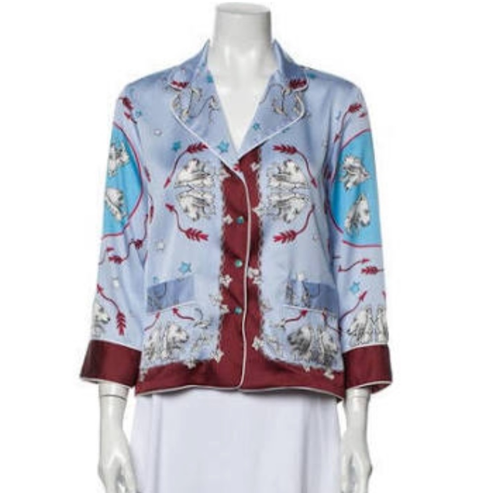 Sandro Lion’s Head Silk Top